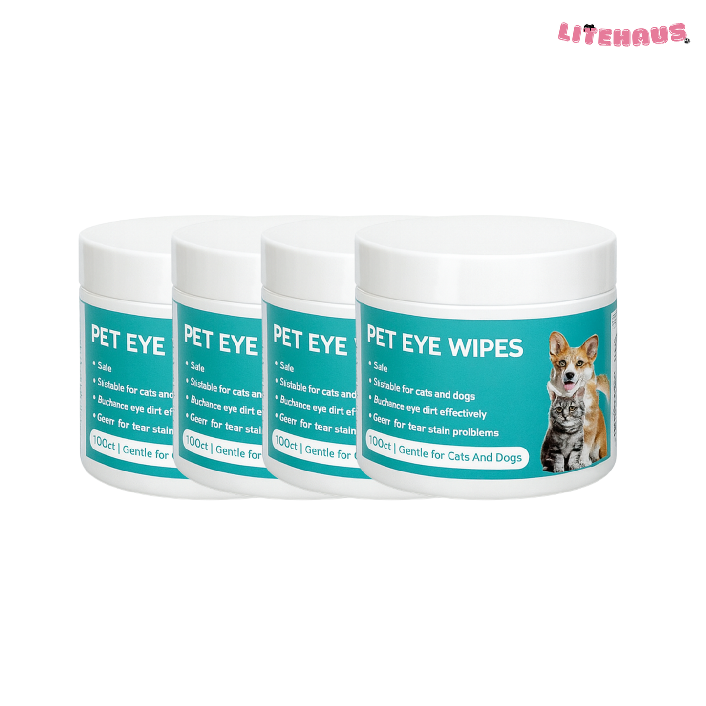 Pet Eye Cleaning Wipes – Tear Stain Remover for Cats & Dogs