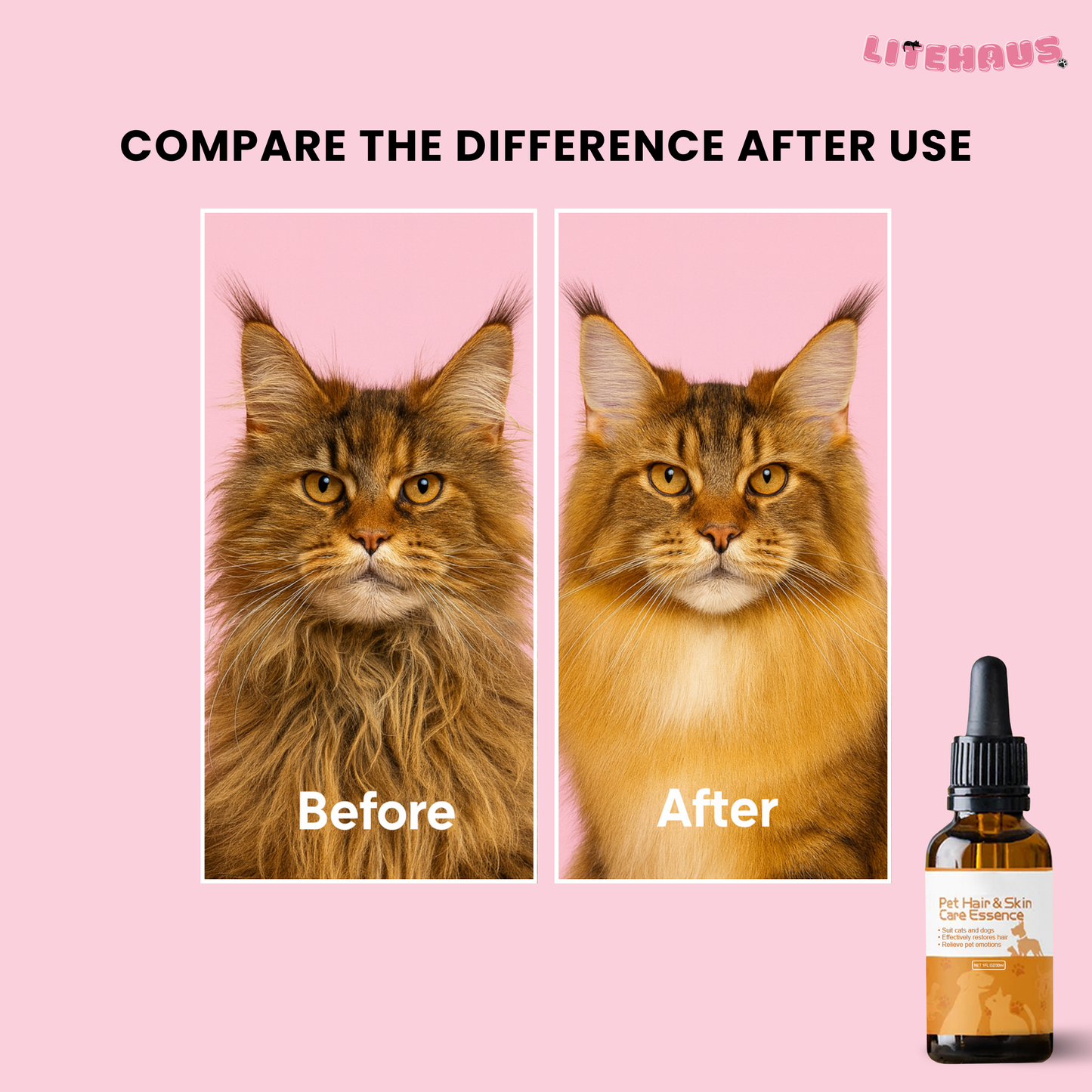 Pet Hair Care Serum – Softening & Growth Essence Oil for Dogs & Cats