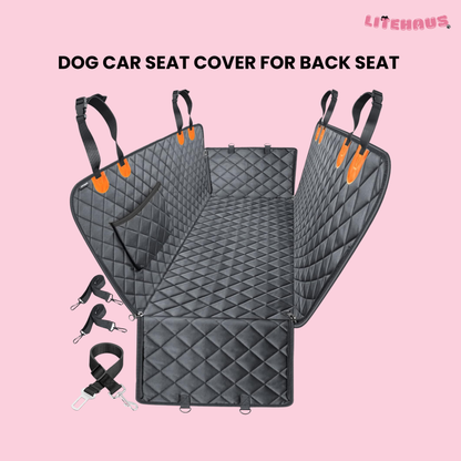 Dog Car Seat Cover for Back Seat – Waterproof Hammock with Mesh Window & Side Zipper