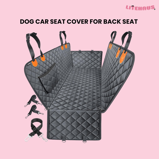 Dog Car Seat Cover for Back Seat – Waterproof Hammock with Mesh Window & Side Zipper