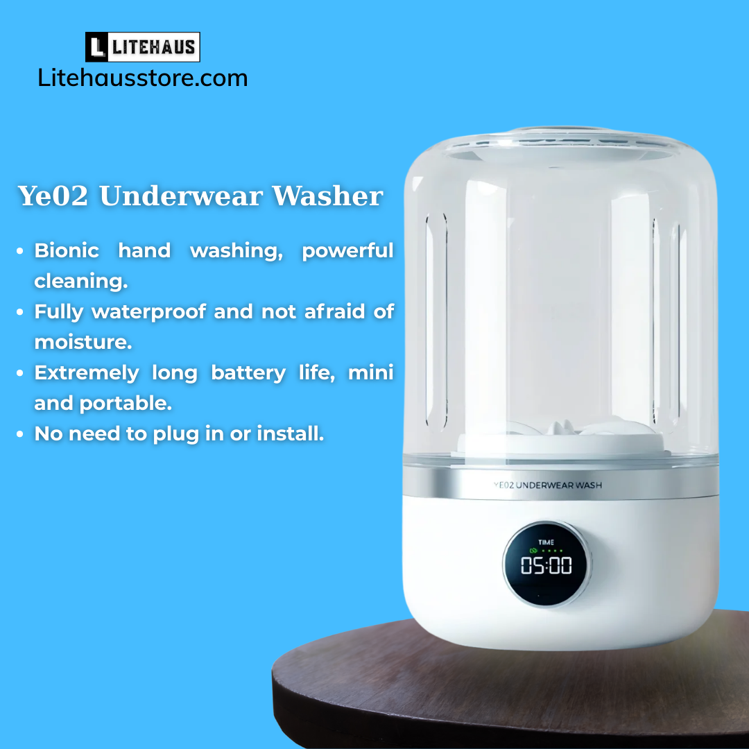 Portable 1L Mini Wireless Washing Machine for Underwear & Socks with Dehydration Function ™️