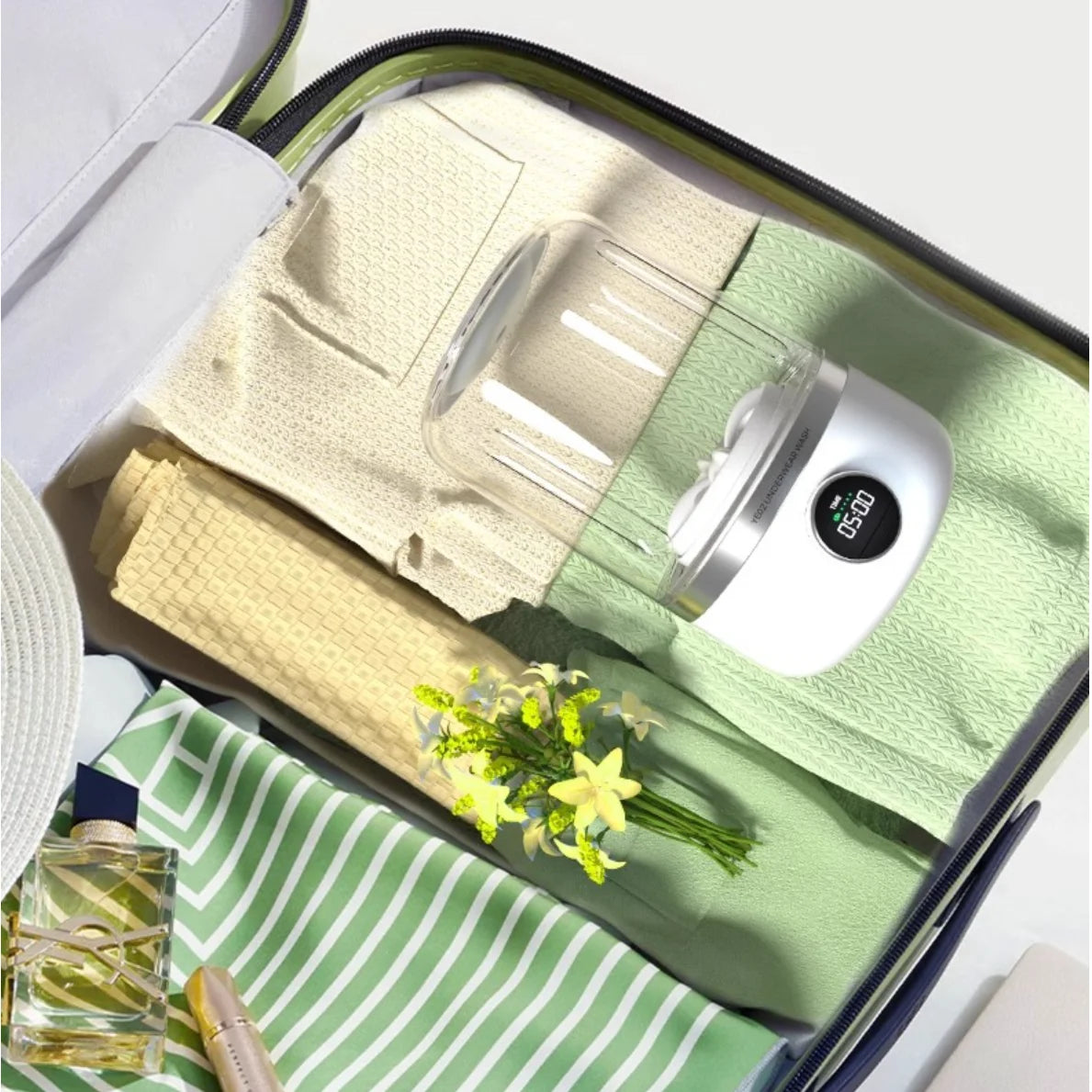 Portable 1L Mini Wireless Washing Machine for Underwear & Socks with Dehydration Function ™️