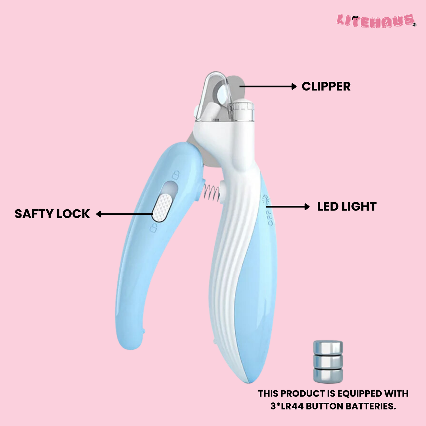 Professional Pet Nail Clippers with LED Light – Safe Paw Trimmer for Dogs & Cats