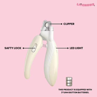 Professional Pet Nail Clippers with LED Light – Safe Paw Trimmer for Dogs & Cats
