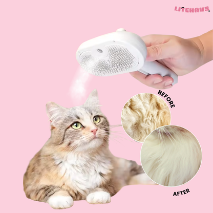 Luxury Steam Spray Grooming Brush for Dogs & Cats